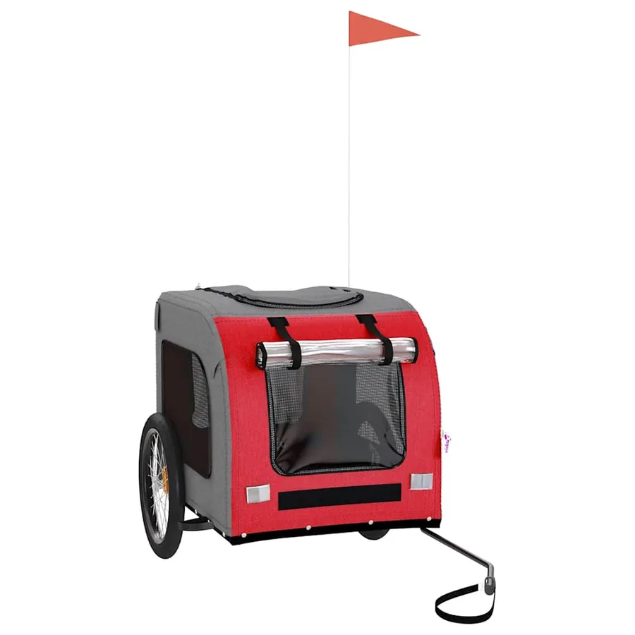 Remorque de vélo pour animaux de compagnie rouge et gris - 2