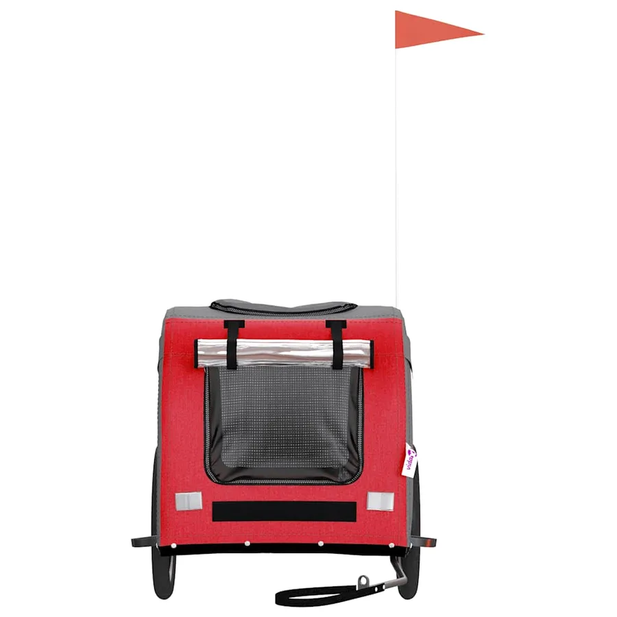 Remorque de vélo pour animaux de compagnie rouge et gris - 4