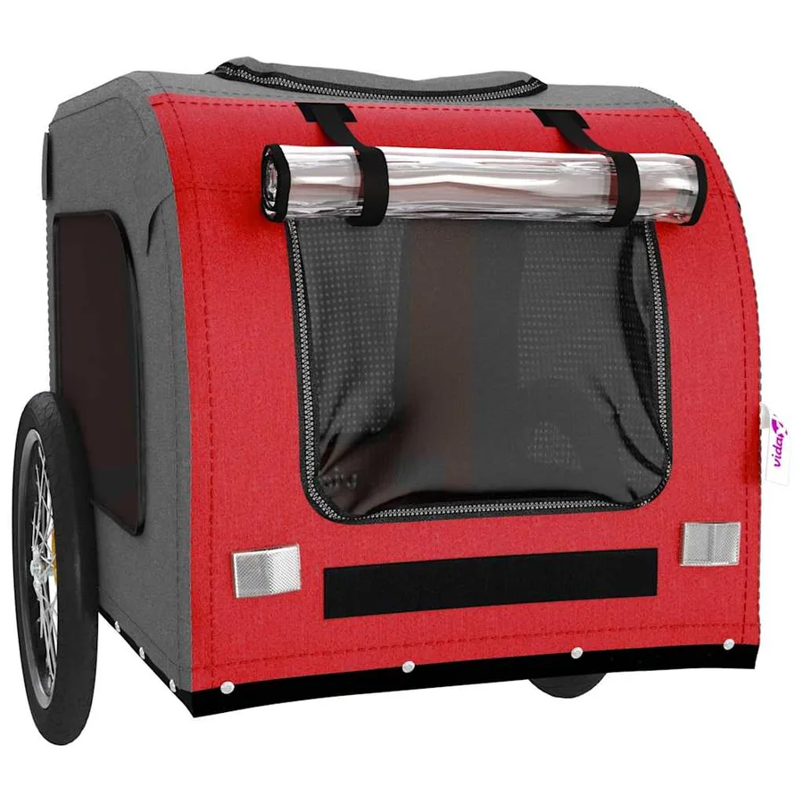Remorque de vélo pour animaux de compagnie rouge et gris - 5