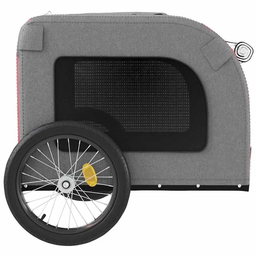Remorque de vélo pour animaux de compagnie rouge et gris - 7