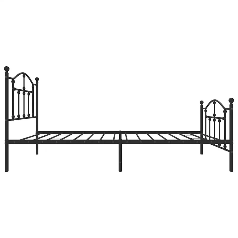 Cadre de lit métal sans matelas avec pied de lit noir 90x200 cm - 6