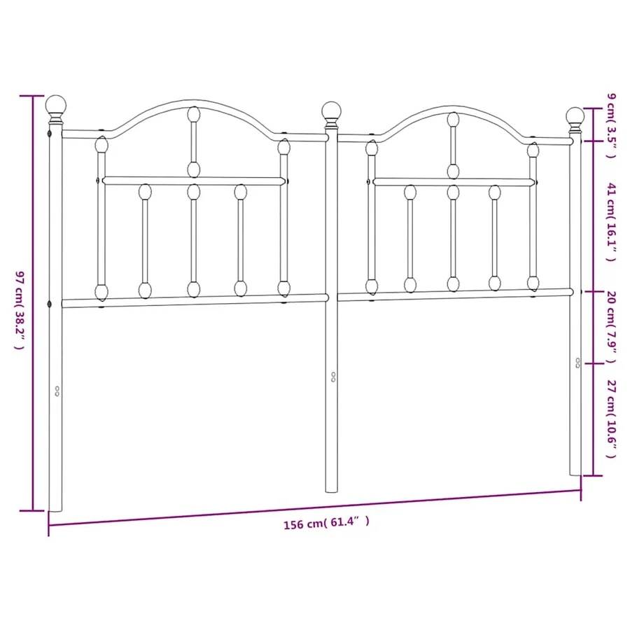 Tête de lit de remplacement métal blanc 150 cm - 7