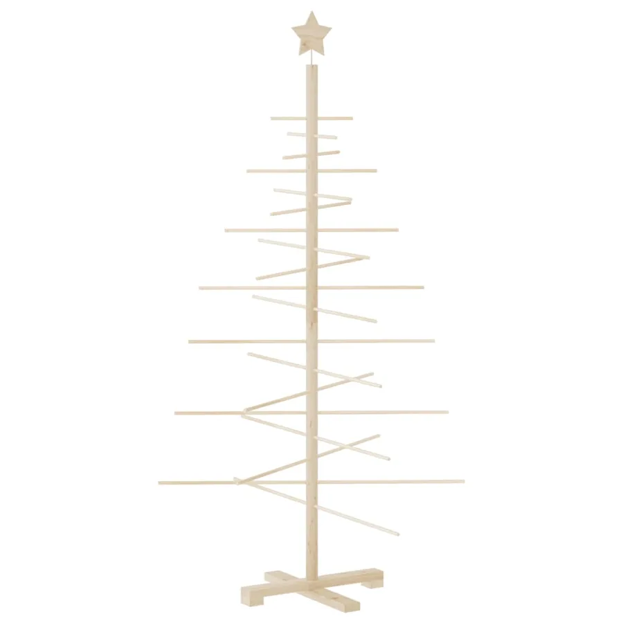 Arbre de Noël en bois pour décoration 150 cm bois massif de pin - 2