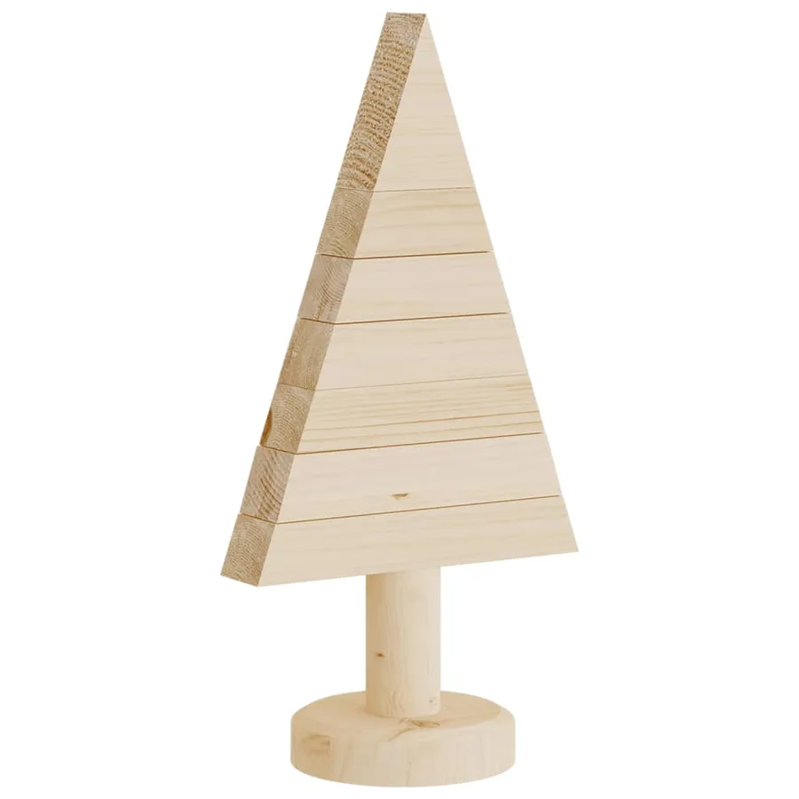 Arbres de Noël en bois pour décoration 2 pcs 30 cm pin massif - 3