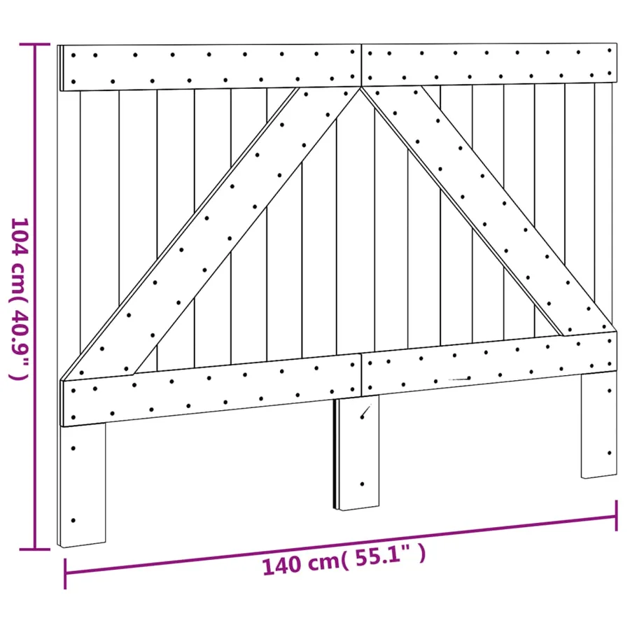 Tête de lit 140x104 cm bois massif de pin - 7