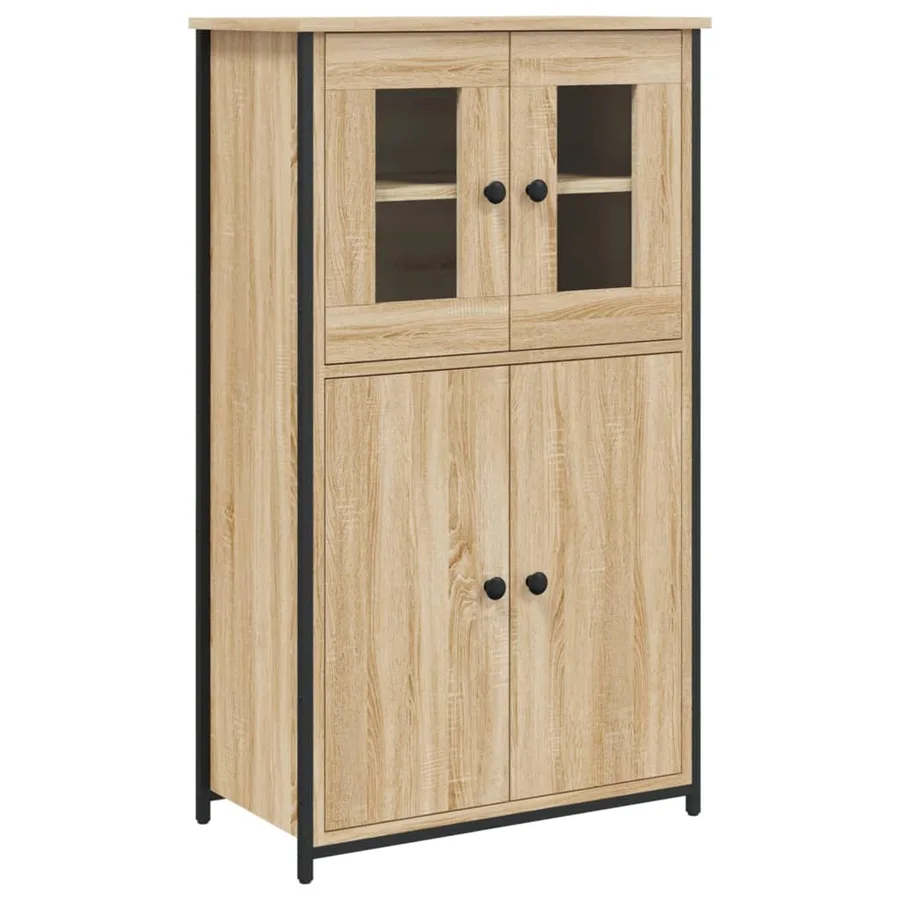 Buffet haut chêne sonoma 62x32x106,5 cm bois d'ingénierie - 2