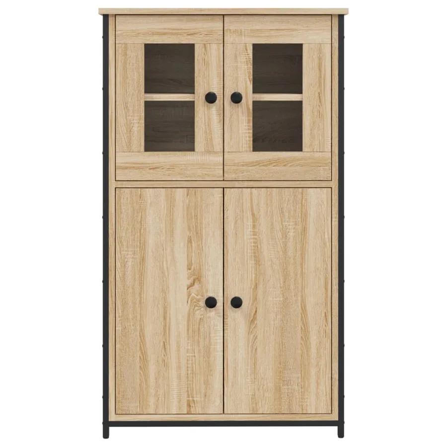 Buffet haut chêne sonoma 62x32x106,5 cm bois d'ingénierie - 5