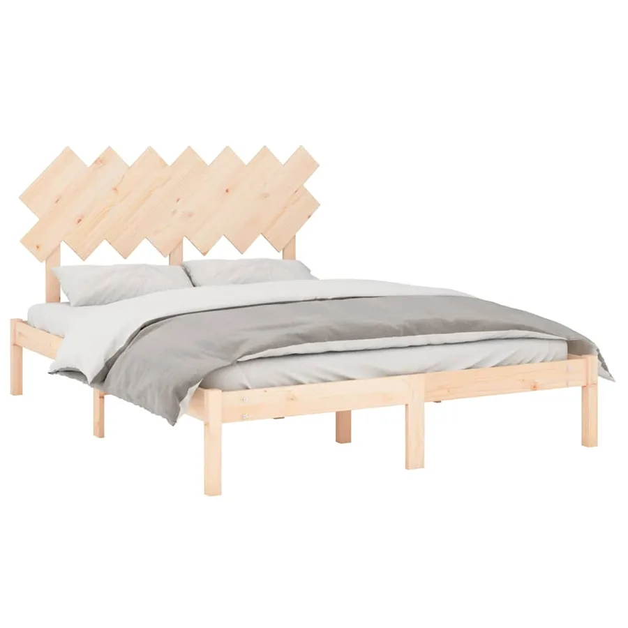 Cadre de lit sans matelas 150x200 cm bois massif - 3