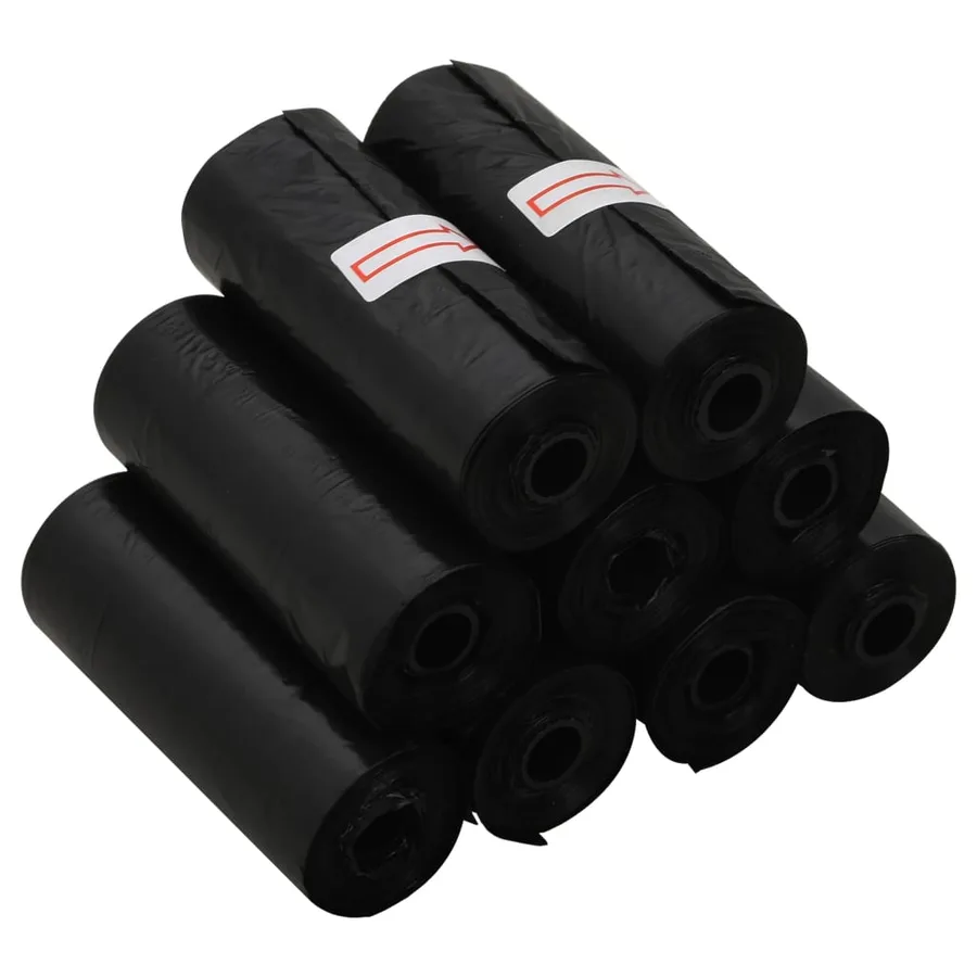 Sacs à crottes pour chiens 750 pcs noir 30x20 cm PE - 4
