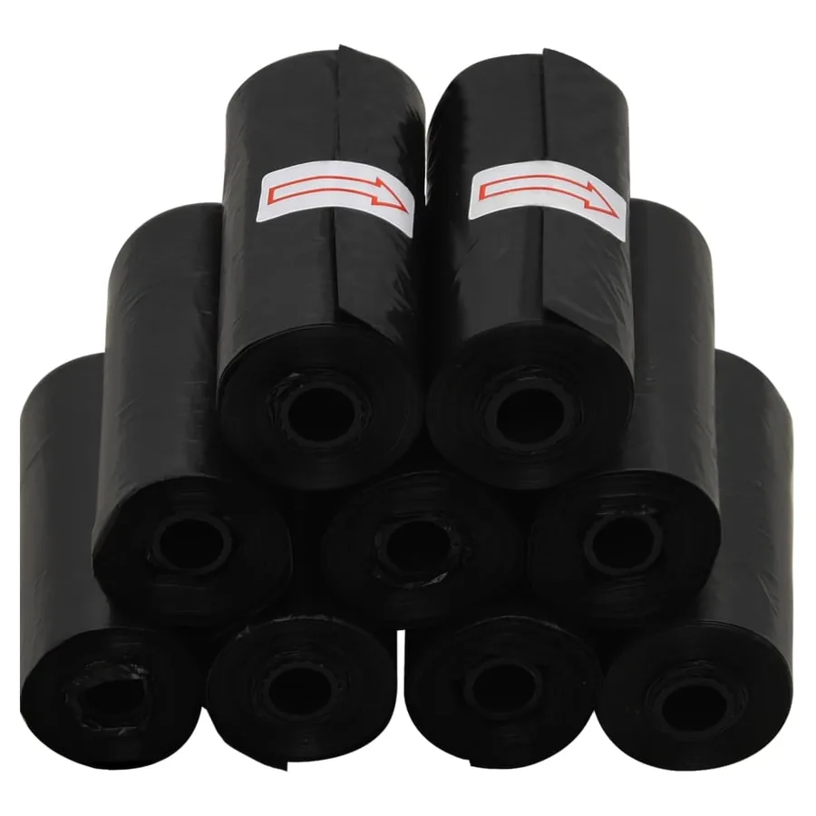 Sacs à crottes pour chiens 750 pcs noir 30x20 cm PE - 5