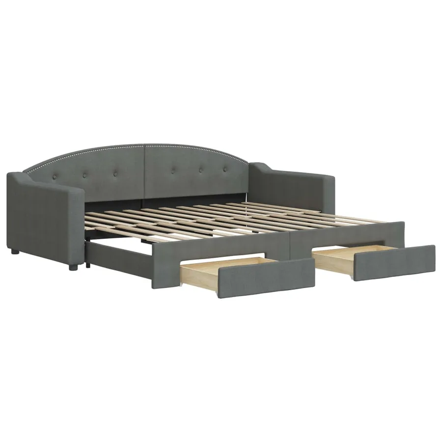 Lit de jour avec gigogne et tiroirs sans matelas 90x200 cm - 2