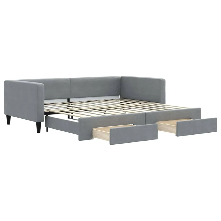 Lit de jour avec gigogne et tiroirs sans matelas 100x200 cm - 2