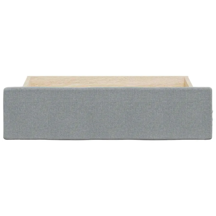 Tiroirs de lit 2 pcs gris clair bois d'ingénierie et tissu - 4