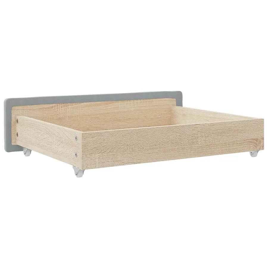Tiroirs de lit 2 pcs gris clair bois d'ingénierie et tissu - 6