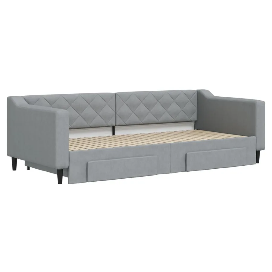 Lit de jour avec gigogne et tiroirs sans matelas 90x200 cm - 3