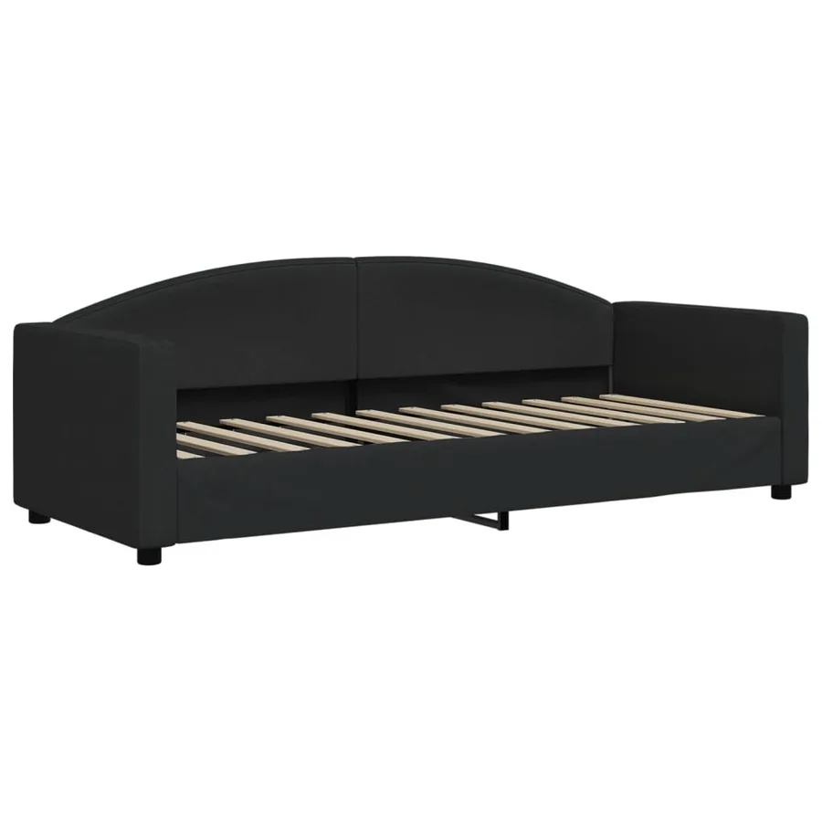 Lit de jour avec gigogne et tiroirs sans matelas noir 80x200 cm - 6
