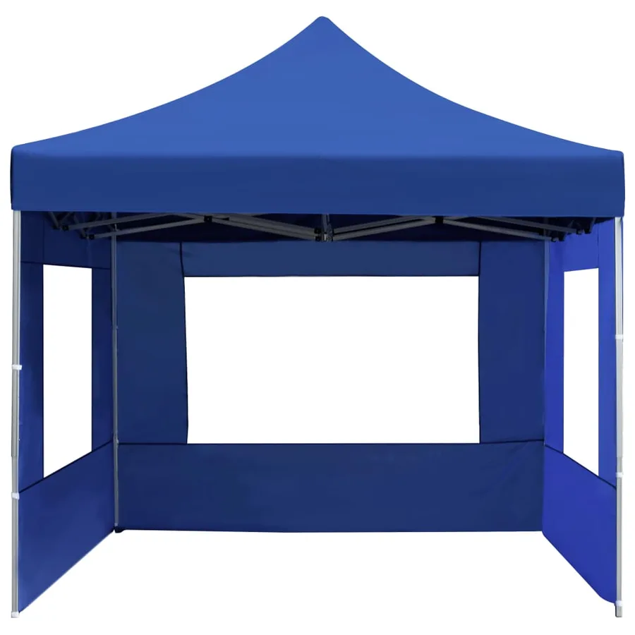 Tente de réception pliable avec parois Aluminium 4,5x3 m Bleu - 5