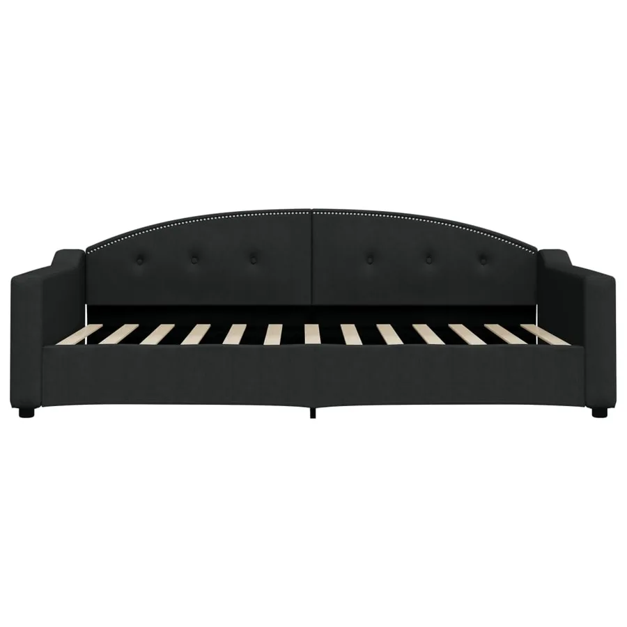 Lit de jour avec gigogne et tiroirs sans matelas noir 100x200cm - 7