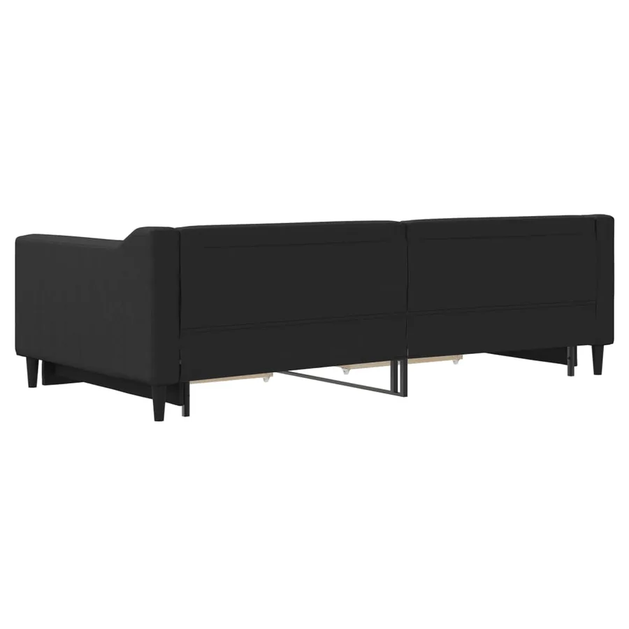 Lit de jour avec gigogne et tiroirs sans matelas noir 100x200cm - 8