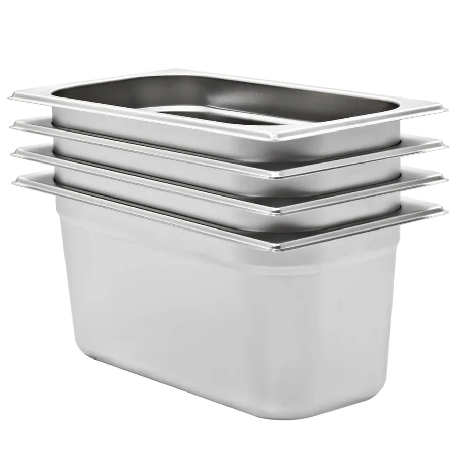 Récipients Gastronorm 4 pcs GN 1/3 150 mm Acier inoxydable