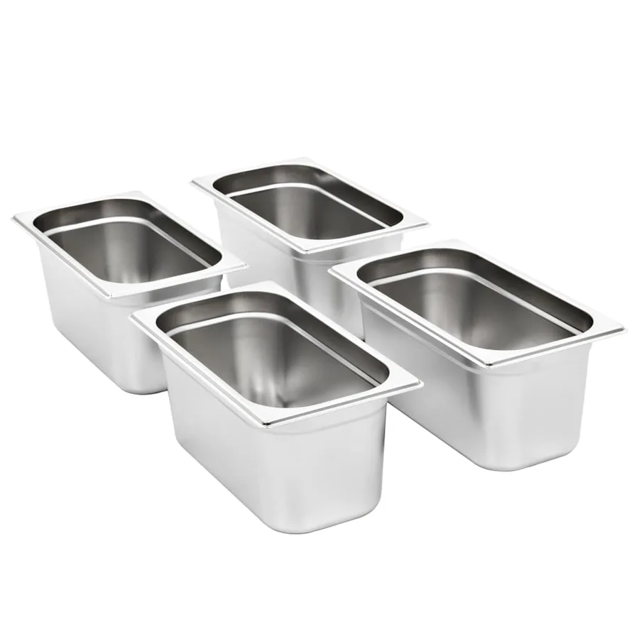 Récipients Gastronorm 4 pcs GN 1/3 150 mm Acier inoxydable - 2