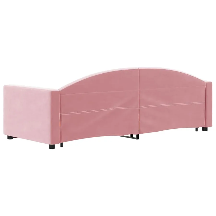 Lit de jour avec gigogne et tiroirs sans matelas rose 80x200 cm - 5