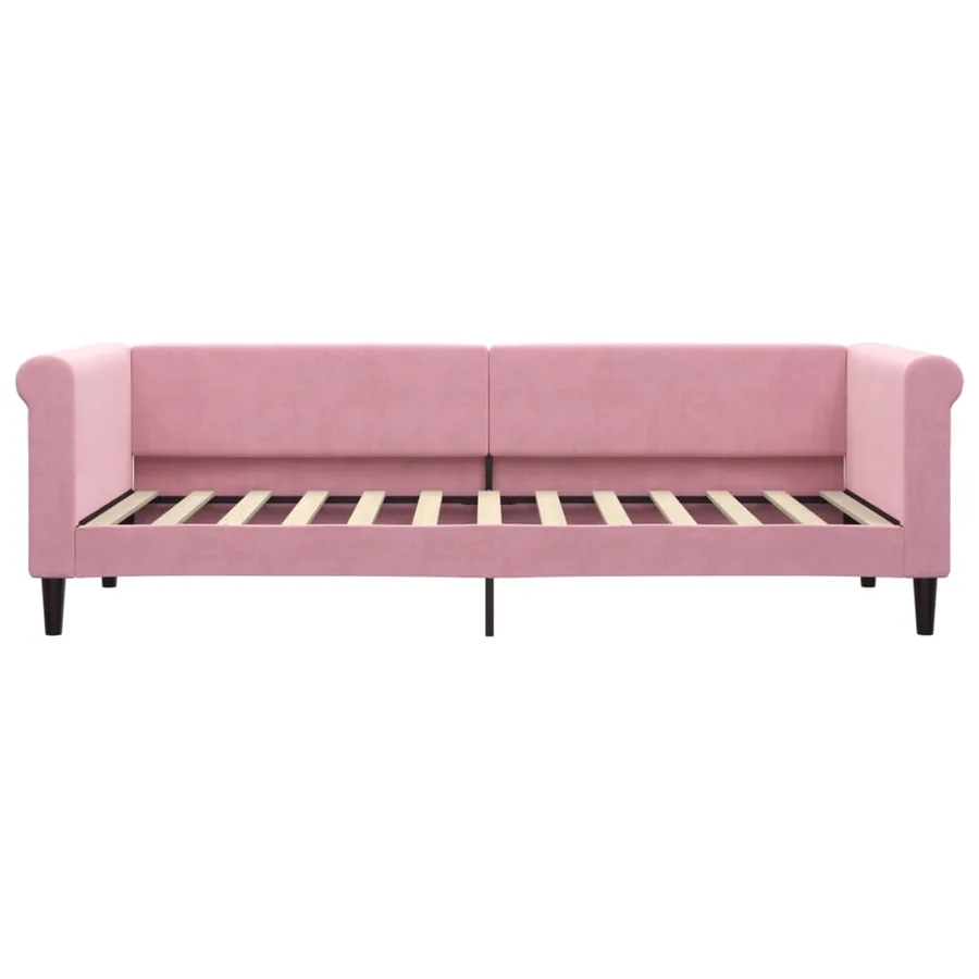 Lit de jour avec gigogne et tiroirs sans matelas rose 80x200 cm - 7