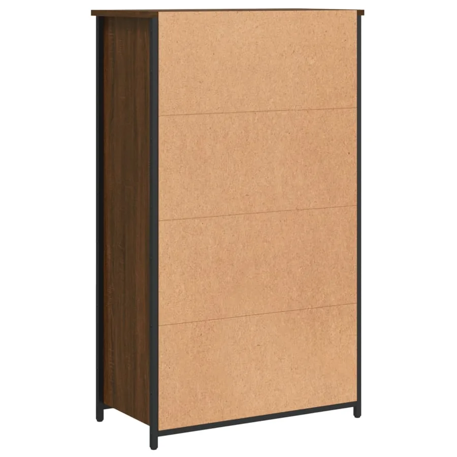 Buffet haut chêne marron 62x32x103,5 cm bois d'ingénierie - 7