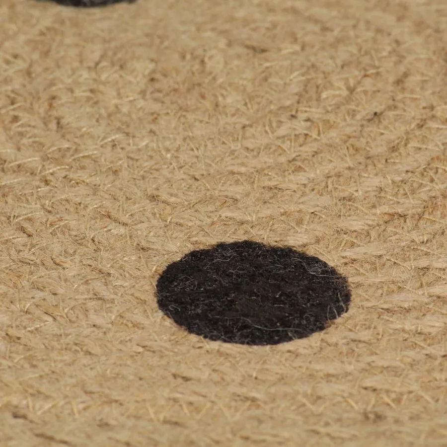 Tapis fait à la main Jute avec imprimé à pois 150 cm - 5