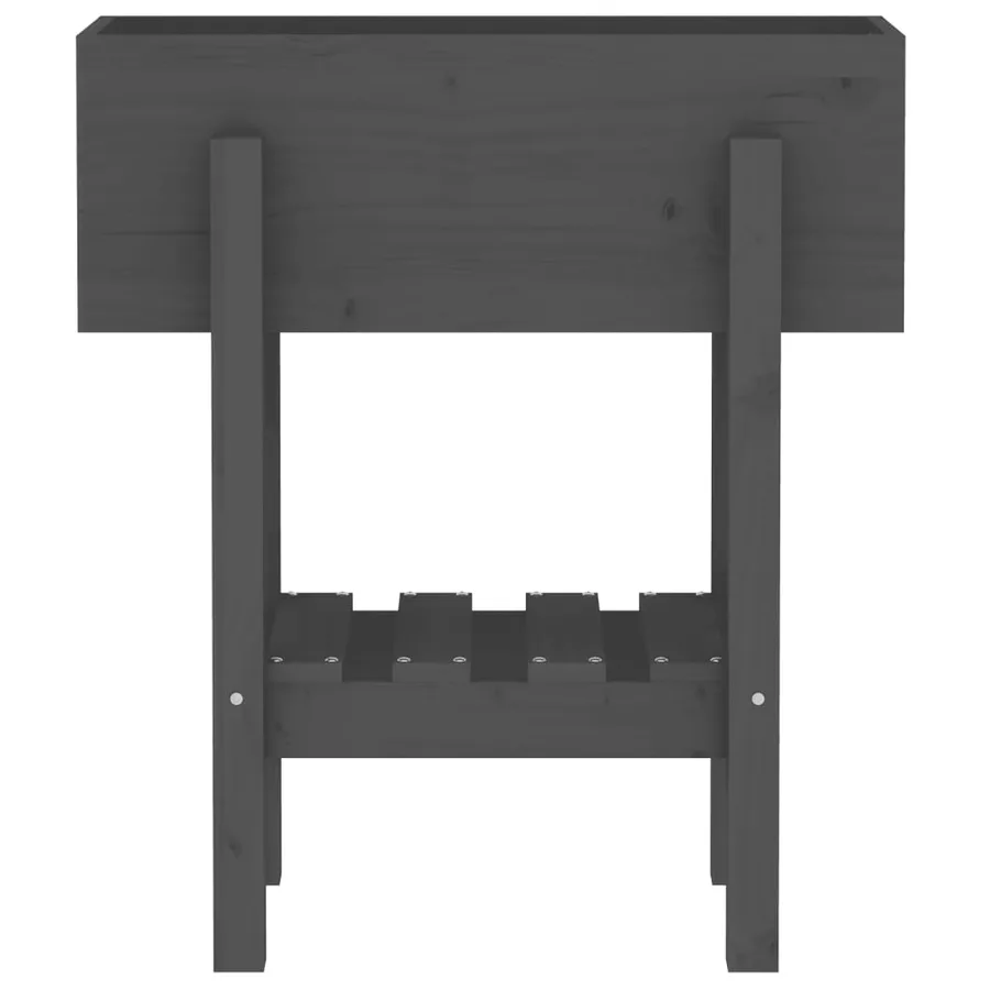 Jardinière gris 62x30x69 cm bois massif de pin - 6