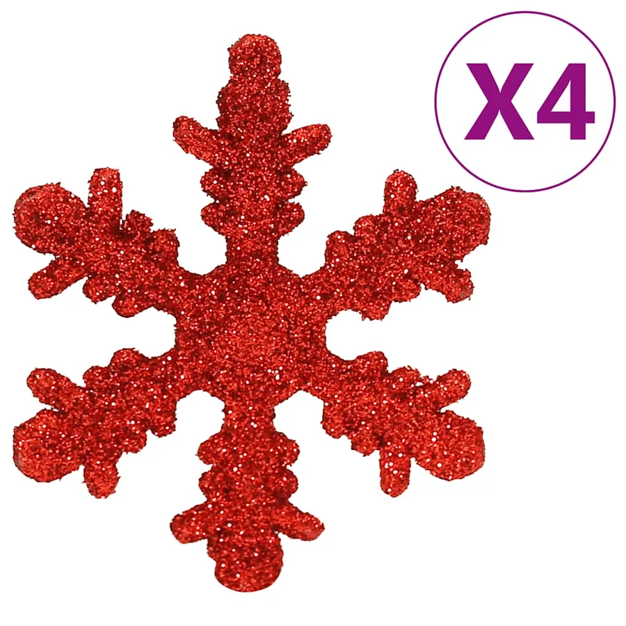 Ensemble de boules de Noël 112 pcs rouge vert doré polystyrène - 12