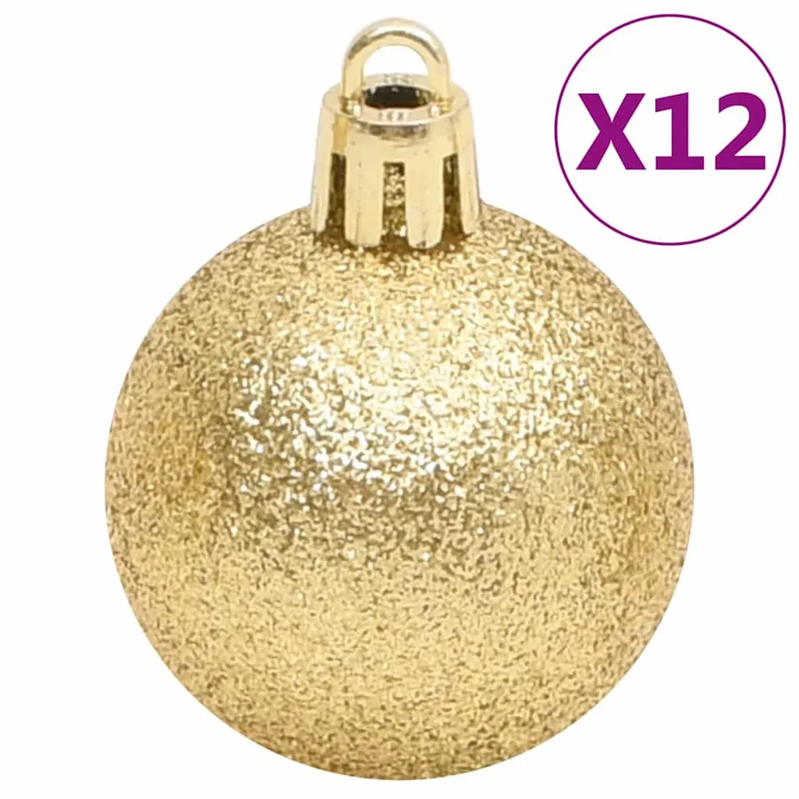 Ensemble de boules de Noël 112 pcs rouge vert doré polystyrène - 5