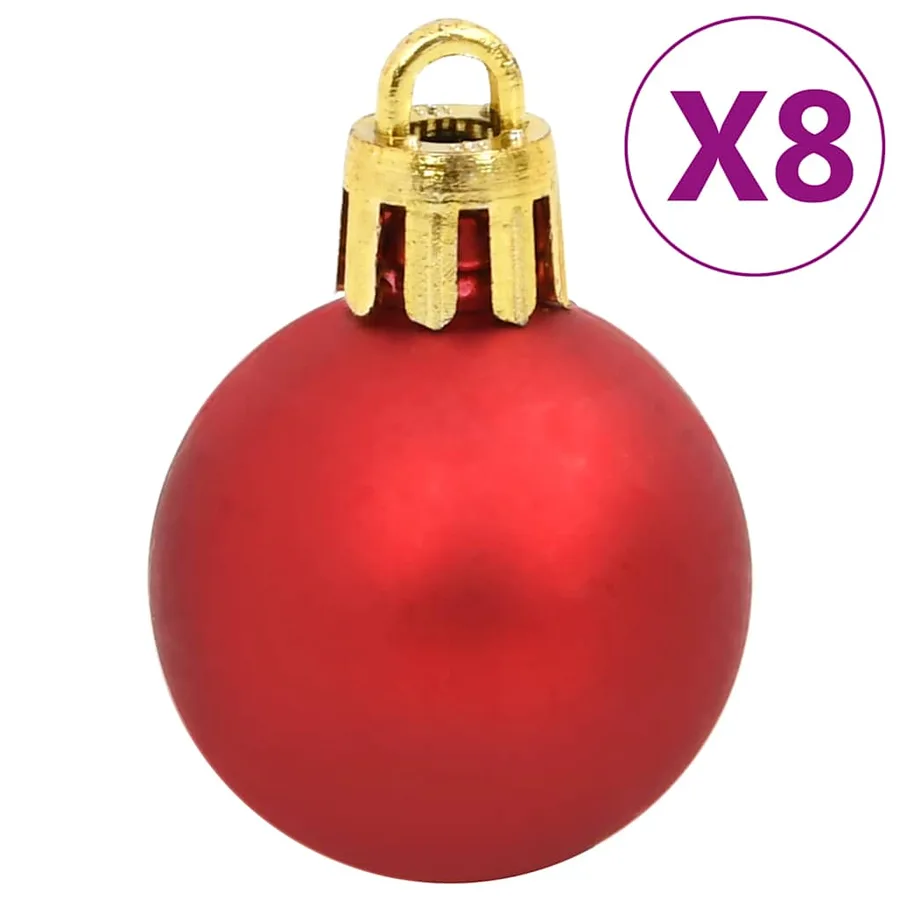 Ensemble de boules de Noël 112 pcs rouge vert doré polystyrène - 6