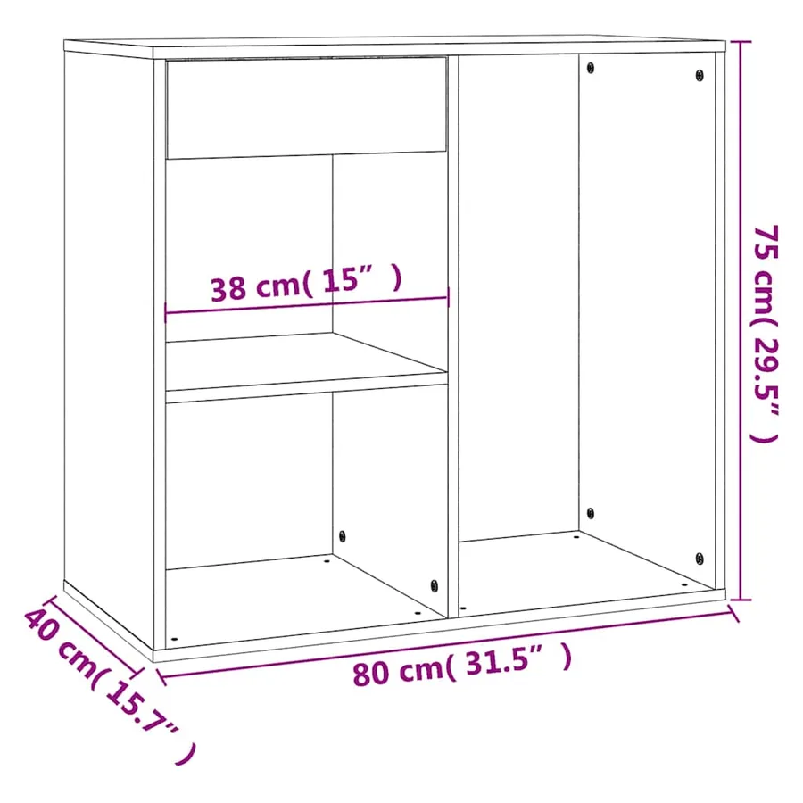 Ensemble de coiffeuse avec LED Chêne Sonoma Bois d'ingénierie - 20