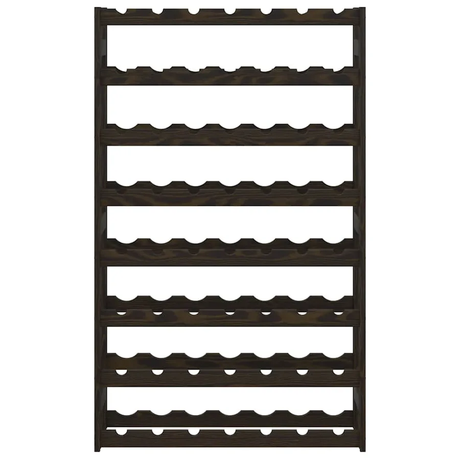 Casier à bouteilles pour 56 bouteilles noir bois pin solide - 3