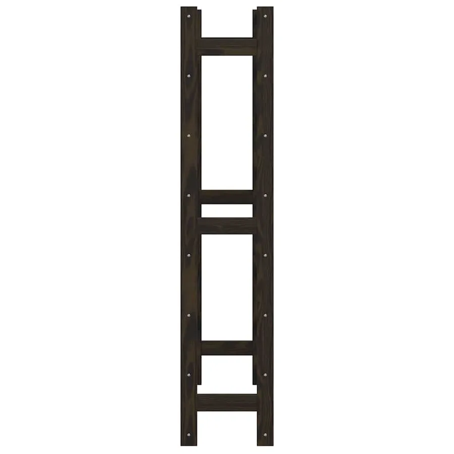 Casier à bouteilles pour 56 bouteilles noir bois pin solide - 4