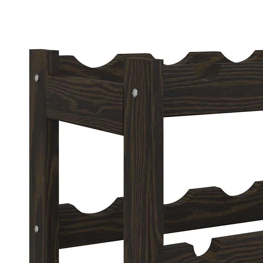 Casier à bouteilles pour 56 bouteilles noir bois pin solide - 6