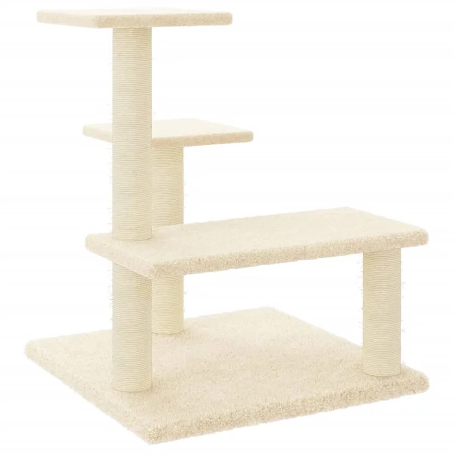 Arbre à chat avec griffoirs en sisal crème 61 cm - 2