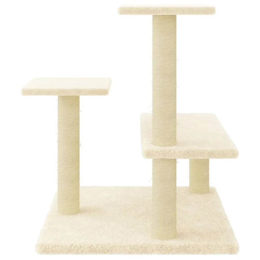 Arbre à chat avec griffoirs en sisal crème 61 cm - 4
