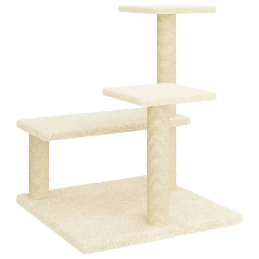 Arbre à chat avec griffoirs en sisal crème 61 cm - 5