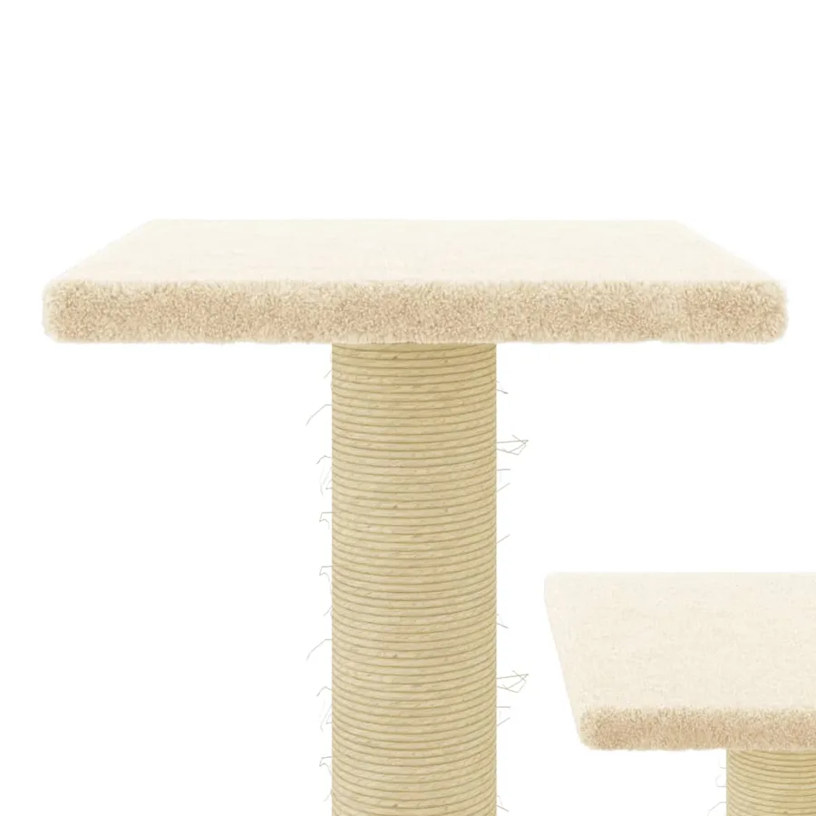 Arbre à chat avec griffoirs en sisal crème 61 cm - 6