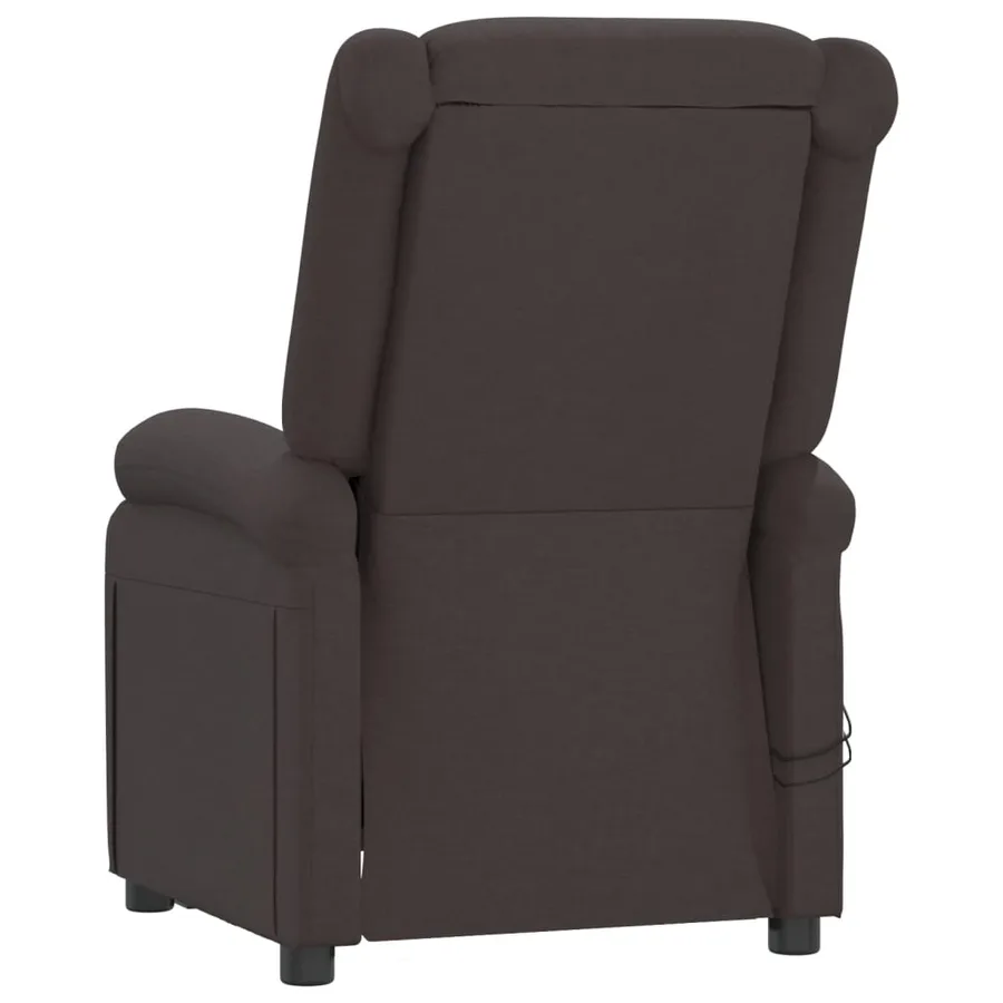 Fauteuil électrique de massage Marron foncé Tissu - 6