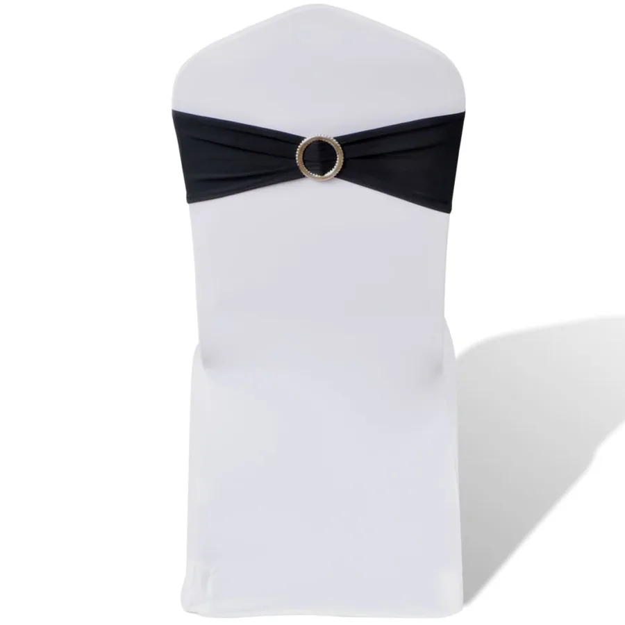 Ruban décoratif élastique avec boucle de chaise 25 pcs Noir