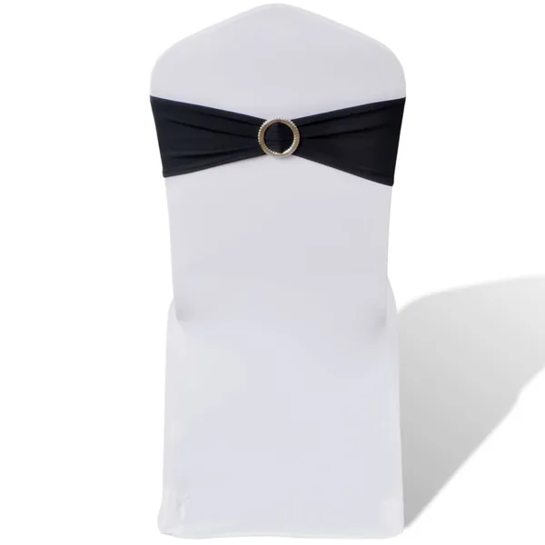Ruban décoratif élastique avec boucle de chaise 25 pcs Noir