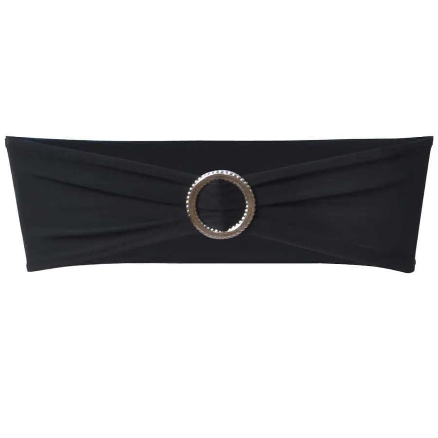 Ruban décoratif élastique avec boucle de chaise 25 pcs Noir - 2