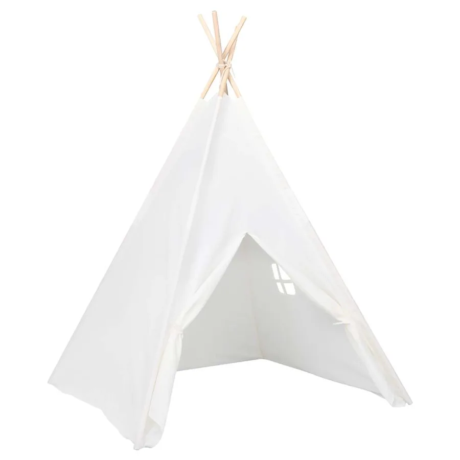 Tente tipi d'enfants avec sac Peau de pêche Blanc 120x120x150cm - 3