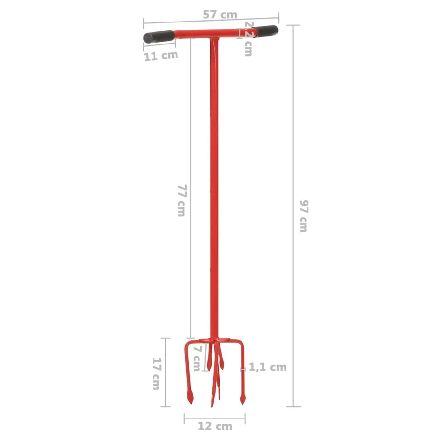 Griffe de jardin Rouge Acier - 7