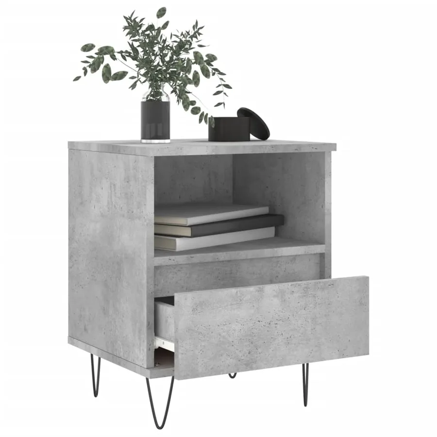 Tables de chevet 2 pcs gris béton 40x35x50 cm bois d’ingénierie - 4