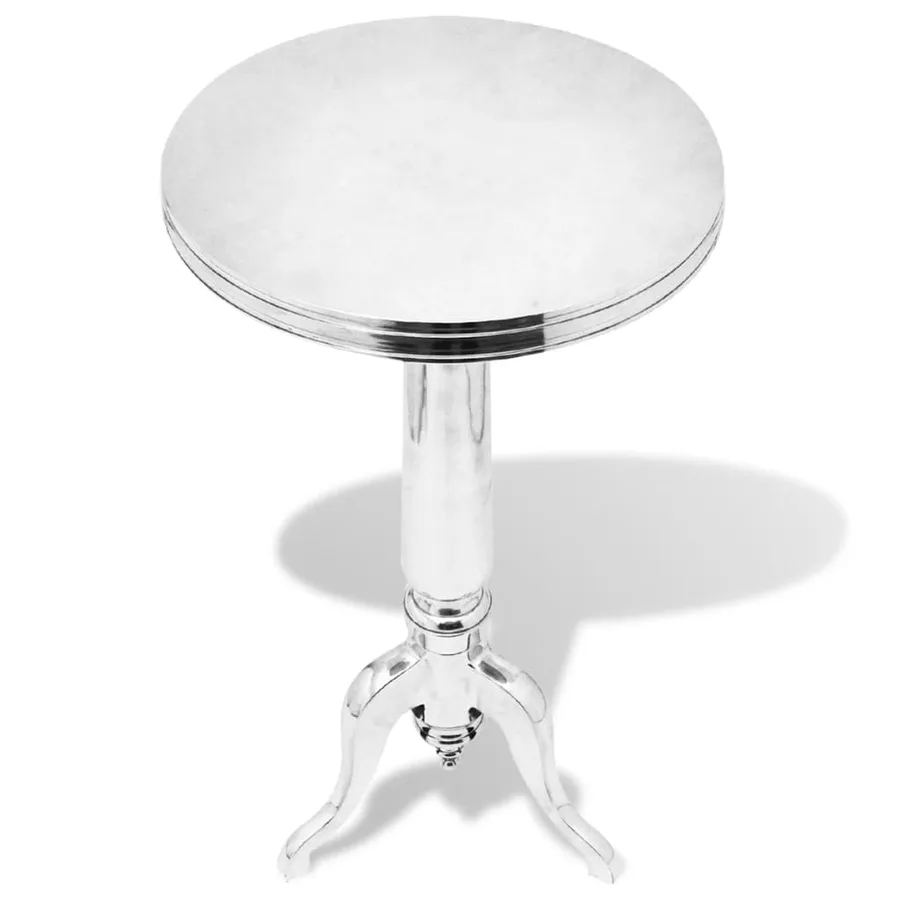 Table auxiliaire ronde Aluminium Argenté - 2