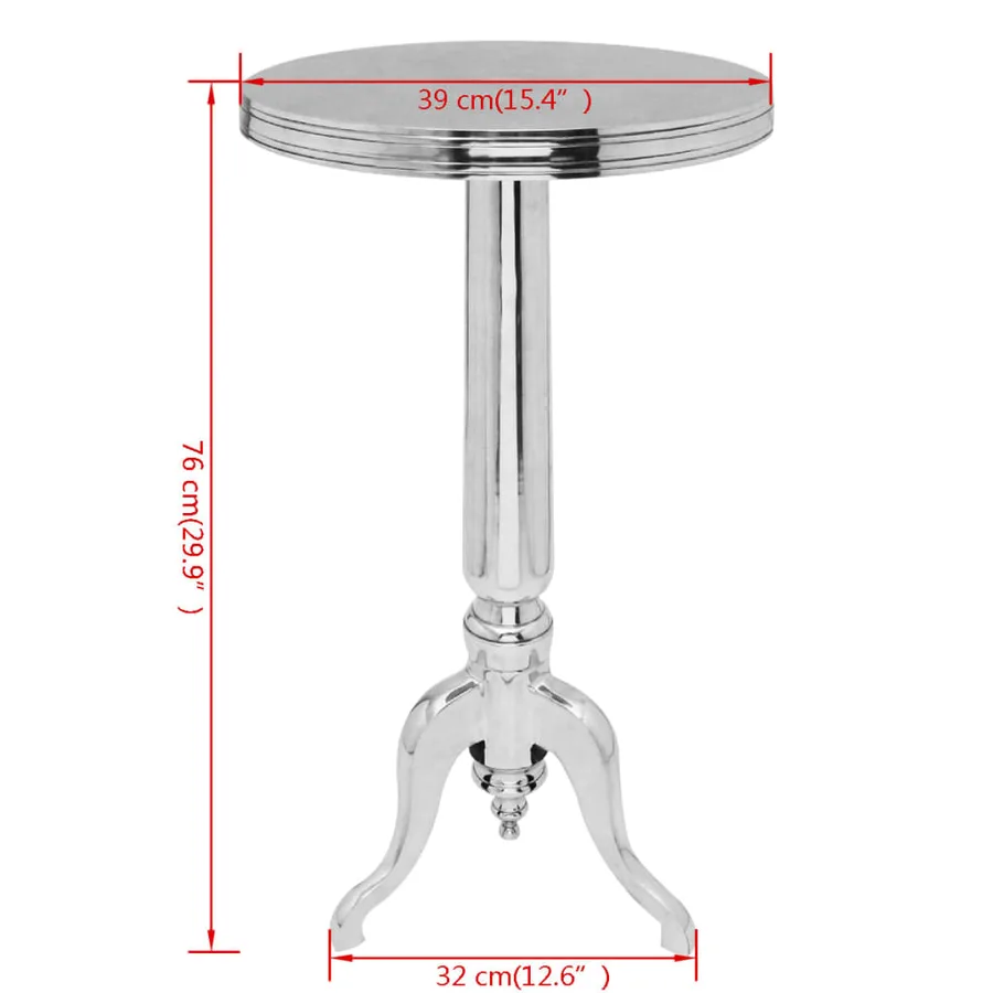 Table auxiliaire ronde Aluminium Argenté - 4
